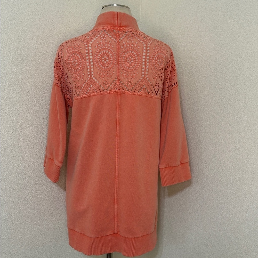 Coral Open Front Cardigan Lace Detail PXS but fits like Medium see measurements - Picture 3 of 5